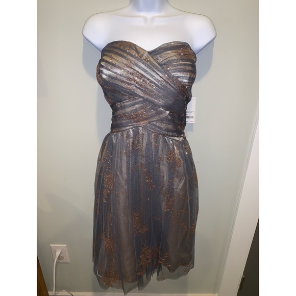 NWT strapless glitter tulle dress - Picture 2 of 9